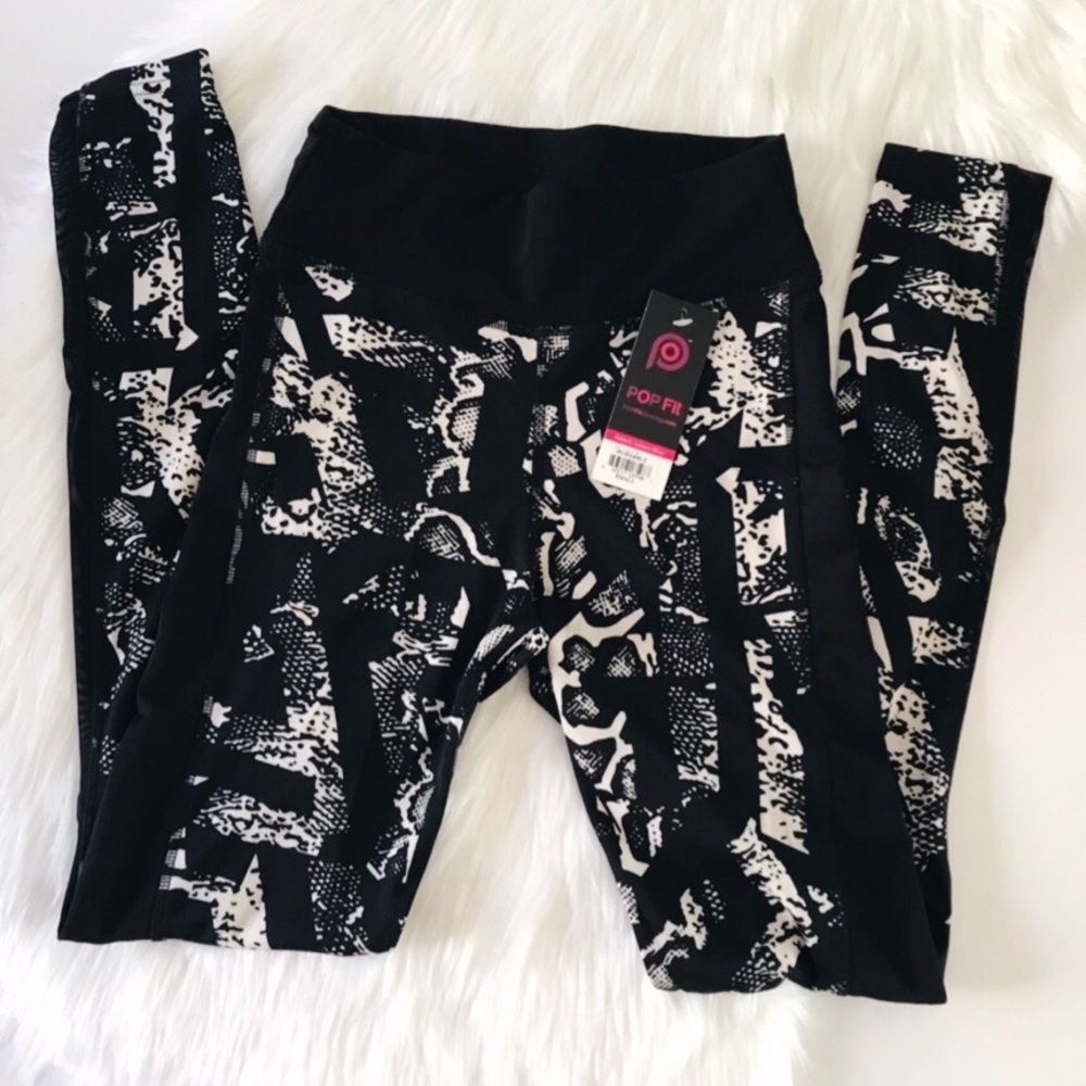 ✨HP✨ POP Fit Mesh Panel Funky Print Yoga Sport Pant Legging Small - Picture 3 of 5